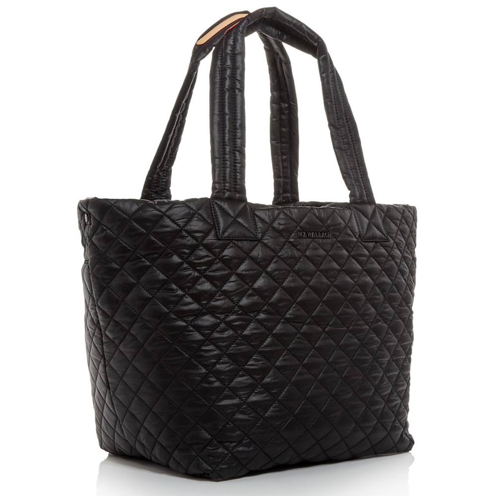 MZ Wallace Black Quilted Tote with Structured Design